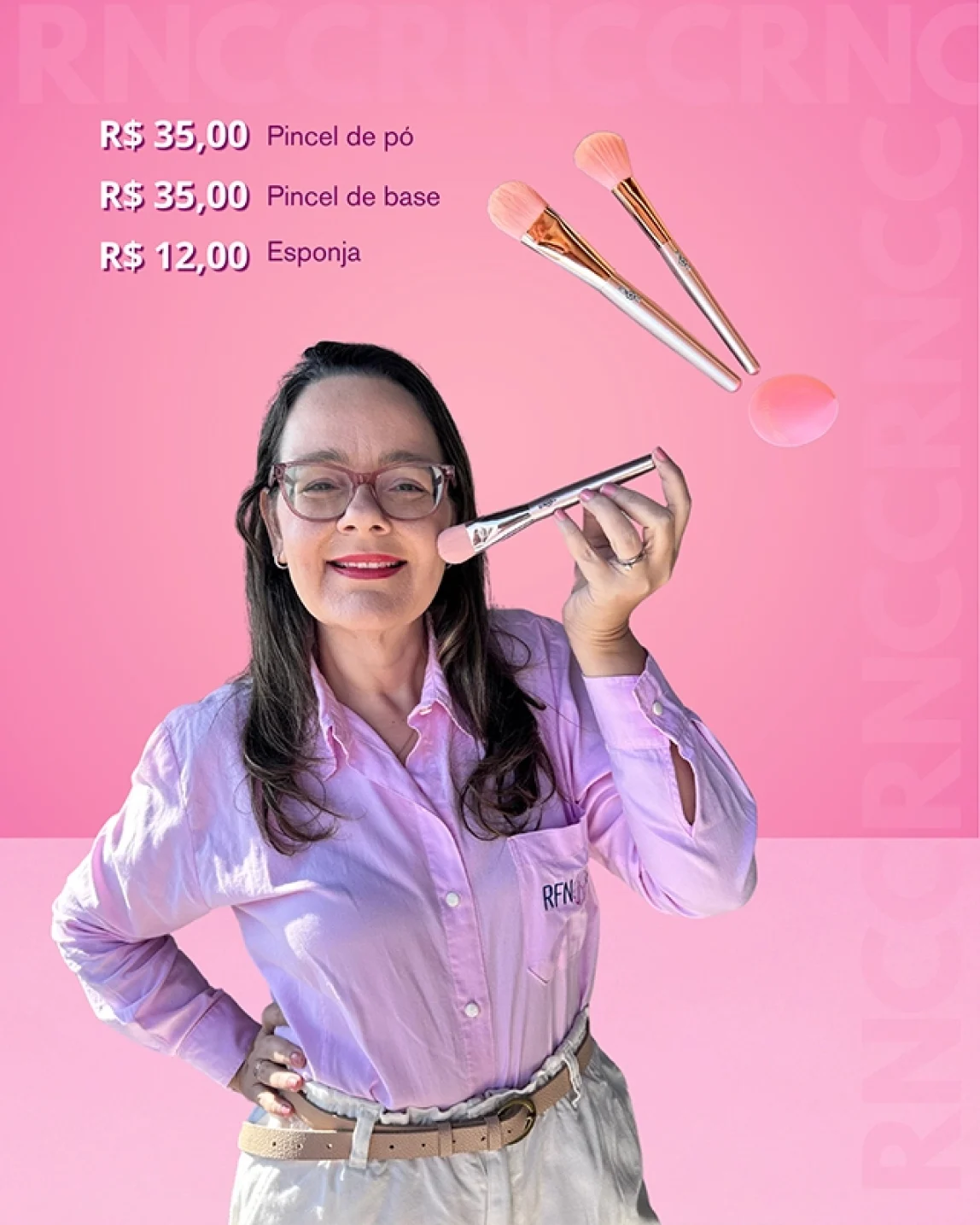 Pincel de pó, Pincel de base, Esponja
